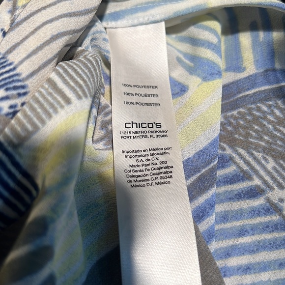Chico's Womens Blouse Tunic Top Size 0, small Sheer Asymmetrical geometric - Picture 4 of 4